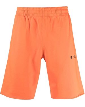 Off-White c/o Virgil Abloh Logo-Print Track Shorts Omci006F21Fle0022010" - Orange