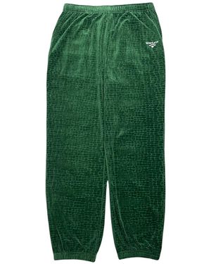 Sinclair Croc Jacquard Velour Track Trousers Smb75G" - Green