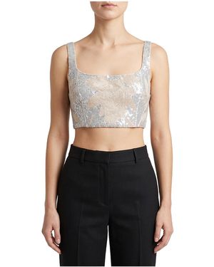 Brunello Cucinelli Embroidered Cropped Shirt Brun2198" - Black