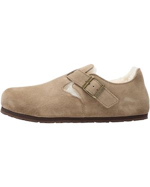 Birkenstock London Shearling Suede Leather "Taupe - Black