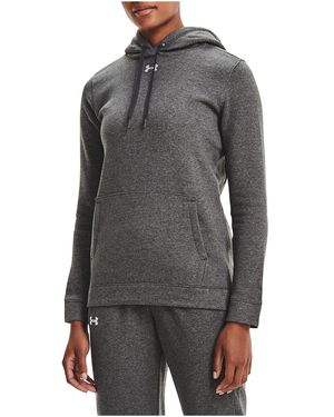 Under Armour Hustle Fleece Hoodie "Carbon Heather 1300261 090" - Black