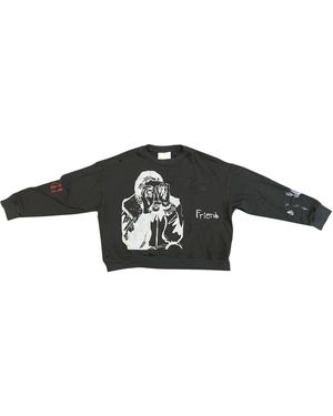 Song For The Mute Peaking Kid Relaxed Pullover "French Terry - Black