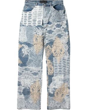 Who Decides War Grid Lace Denim "Sky" Wdwfw23007 Sky" - Black