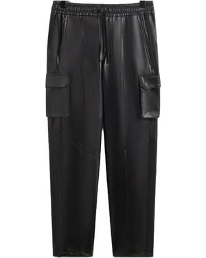 Kith Leather Sennet Ii Cargo Trousers Khm060468 001" - Black