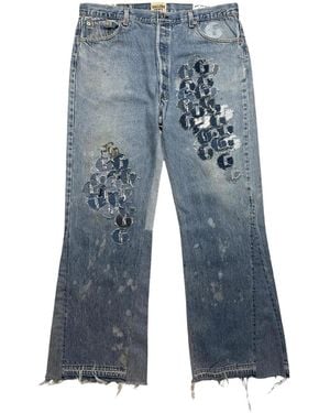 GALLERY DEPT. Super G Patch La Flare Denim Jeans "Light Wash" Gd202" - Blue