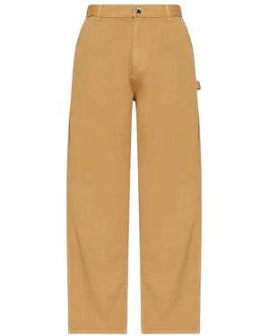 Moncler Button Up Zipper Straight Leg Trousers "Camel" Mon52" - Black