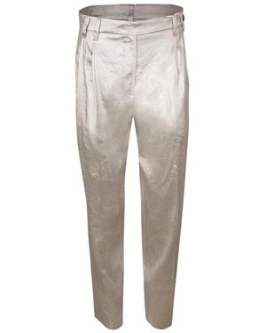 Brunello Cucinelli Linen Trousers "Argento" Brun2145" - Black
