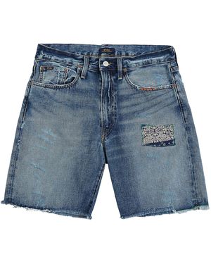 Polo Ralph Lauren Bandana Repair Denim Shorts 710P08167001" - Blue