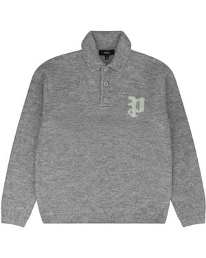 Purple Brand Relaxed-Fit Polo Sweatshirt M7079 Appg425" - Grey