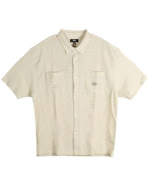 Stussy Crinkled Check Short Sleeve Shirt "Tan" 1110371 Tann" - Black