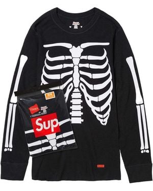 Supreme Hanes Bones Thermal Crew (1 Pack) "Fw24" Su739" - Black