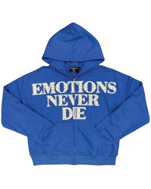 Mixed Emotions End Rhinestone Hoodie Mixe045" - Blue
