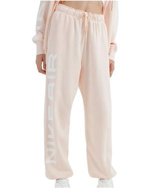 Nike Sportswear Air Oversized High-Waisted Fleece Joggers "Ice Guava Fb8051 838" - Black