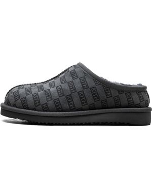 Kith Mas Monogram Shearling Slippers "Stadium" Khmsh0004 302" - Black