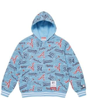 Supreme Mitchell & Ness Teams Zip Up Hooded Sweatshirt "Ss26 - Blue