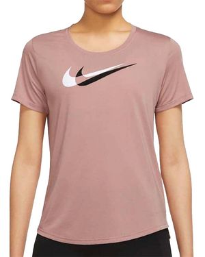 Nike Dri-Fit Swoosh Run Short-Sleeve Running Top "Calamine" Dd6478 609" - Black