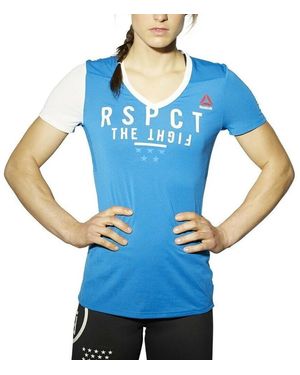 Reebok Train Like A Fighter Perf Short Sleeve V T-Shirt Sport" Aj4435" - Blue