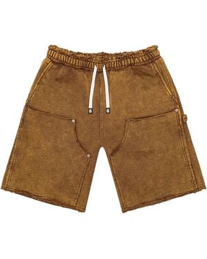 GODSPEED NEW YORK Carpenter Distressed Shorts "Muddy Wash" Gs194" - Black