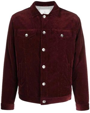 Brunello Cucinelli Cotton Wool Blend Jacket Brun2380" - Red