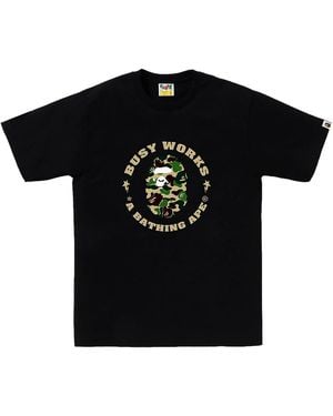 A Bathing Ape Abc Camo Busy Works Sta T-Shirt Camo" 001Tel801007Mbk0" - Black