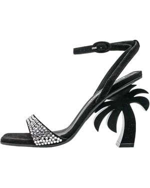 Palm Angels Rhinestone Heels Pwih004F22Lea0041083" - Black