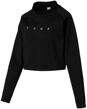 PUMA Fierce Cat Cropped Crewneck Sweatshirt - Black
