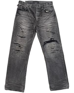 Mastercraft Union Showa Relaxed Kumori Repaired Jeans 703 16 16 Gry" - Black