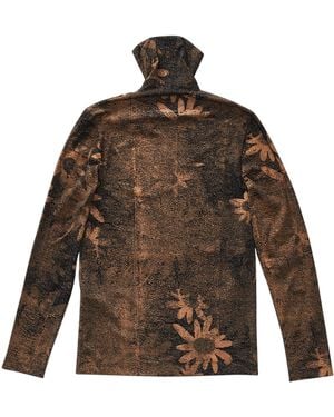 MM6 by Maison Margiela Printed Long Sleeved Turtle Neck Top S62Nh0019S24636001S" - Black