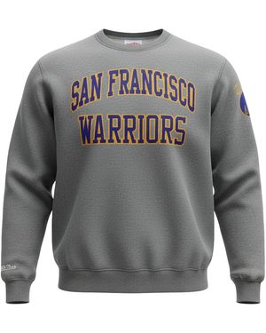 Mitchell & Ness Nba Golden State Warriors Fleece Crew Jumper "The City - Grey