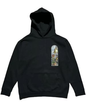 Who Decides War Stained Glass Hoodie Wdw_Hoodie_Blk" - Black