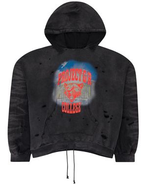PROJECT G/R Mixed Printed Vintage Hoodie Pgr Xhds 0007" - Black