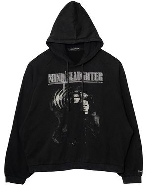 PROJECT G/R Mind Slaughter Vintage Hooded Sweatshirt "Washed" Gr22Fwtp01Bk" - Black