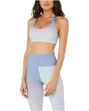 Alo Yoga Take Charge Sports Bra "Sunrise Sky" 15" - Black
