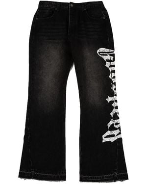 GODSPEED NEW YORK Og Logo Flared Denim Jeans Wash" Gs116" - Black
