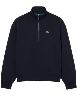 Lacoste Zip-Up Pique Sweatshirt "Abysm" Sf5271 51 Hde" - Blue