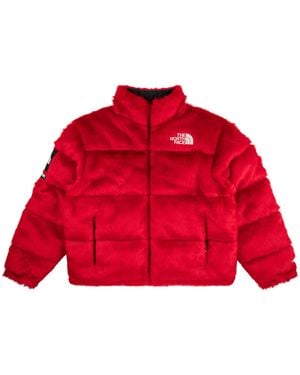 Supreme Tnf Faux Fur Nuptse Jacket "Fw20" Su9774" - Red