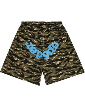 Sp5der Og Web V2 Sweatshorts "Tiger Camo" 138" - Black