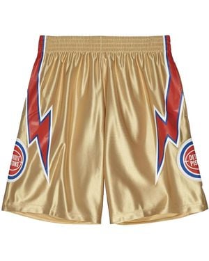 Mitchell & Ness 75Th Swingman Shorts "Nba Detroit Pistons 1978" Smsh4399 Dpi78Pppgold" - Black