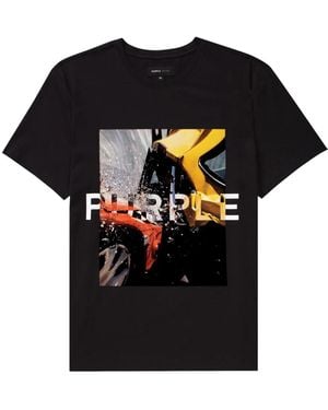 Purple Brand Clean Jersey Crew Neck T-Shirt P109 Jbbn323" - Black