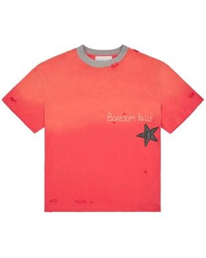 Boredom Kills Stardom T-Shirt Bk045" - Red