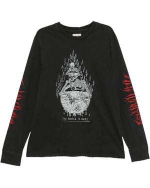 GALLERY DEPT. The World Is Ours Long-Sleeve T-Shirt "Vintage" Gd145" - Black