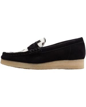Clarks Wallabee Loafer "Cow Print Hairon" 26175837" - Black