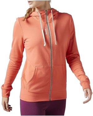 Reebok Elements Full Zip Hoodie "Fire Coral" Bk6508" - Red