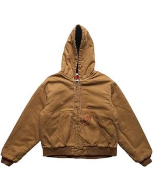 Sky High Farm Sh4U Hooded Work Jacket Woven Shf06J003" - Black