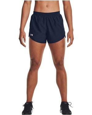 Under Armour Fly-By 2.0 3.5" Shorts "Midnight Full Heather Reflective" 1350196 412" - Black