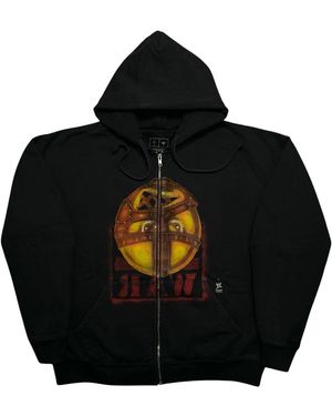 Travis Scott X Wwe Mankind Zip Up Hooded Sweatshirt Tsuc82" - Black