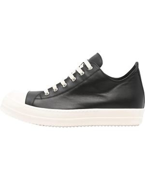 Rick Owens Concordians Ramones Trainer Low Leather Milk" Ru02E1891 Lco 911" - Black