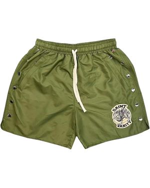 SAINT VANITY Nylon Shorts Sv022" - Green