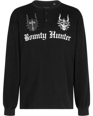 Supreme Bounty Hunter Thermal Henley L/S Top "Fw23" Su245" - Black
