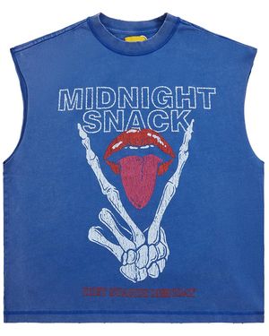 DIET STARTS MONDAY Midnight Snack Sleeveless T-Shirt Dsm Ps26 009" - Blue